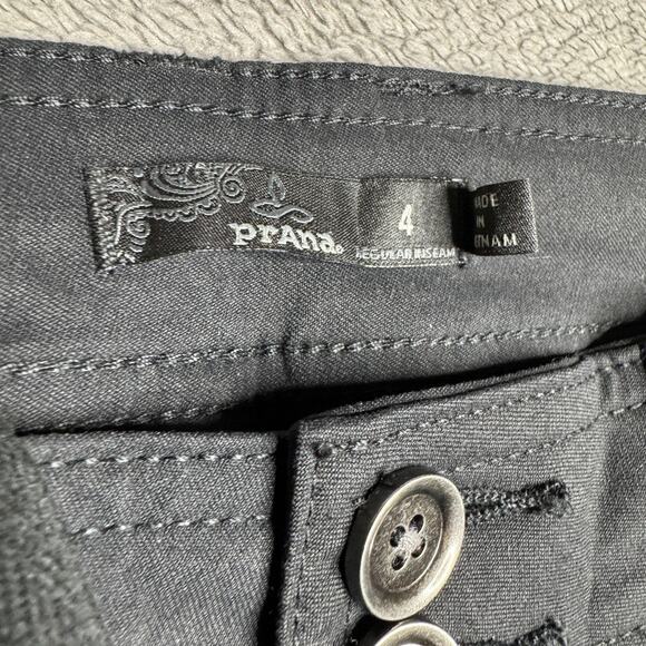 PrAna Women's 4 Halle Convertible Roll Up Pants Black Outdoor Hiking 30x31 - Picture 2 of 8